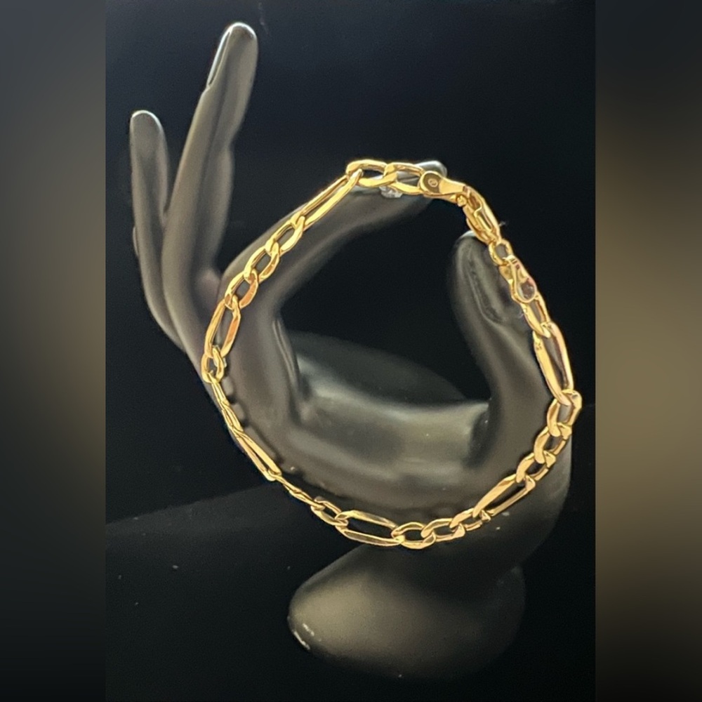Unisex 10k Figaro Bracelet - Picture 7 of 7